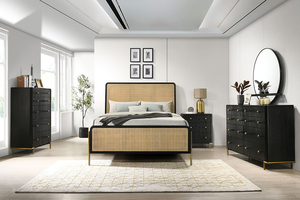 <span class=keywords><strong>Commode</strong></span> moderne noire à 6 tiroirs en chêne massif écologique pour chambre à coucher - Product Image 4