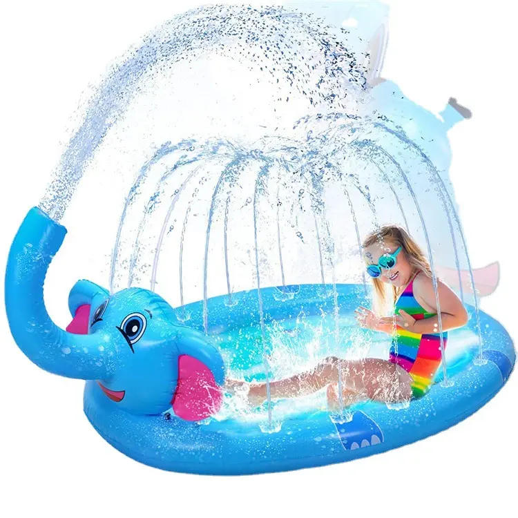 Kalın PVC fil sprey su açık oyuncaklar sprinkler mat çocuk oyun havuzu çim fıskiyesi mat