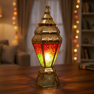 Lanterne LED Égyptienne Élégante et Haute Zahereen AA74, Fabriquée en Égypte pour Décorations Murales de Fête et Célébrations du Ramadan - Product Image 3