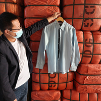 Ballots de 100 kg en gros de chemises d'occasion de marque pour hommes, style business décontracté et streetwear