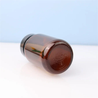 Flacon en verre ambré à large ouverture de 500 ml pour capsules, comprimés, vitamines, avec bouchon à vis en aluminium doré, logo personnalisé imprimé à l'écran