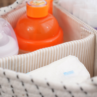 Sac de rangement pour couches de bébé en corde de coton prêt à être expédié, avec un design portable réutilisable et des compartiments modifiables