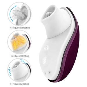 Oral Sucking Vibrator Klitoris Stimulator für Frauen mit Heiz funktion Zunge und Nippel Sauger Vibrierendes Sexspielzeug - Product Image 1