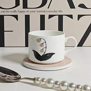 Sous-verre en céramique de style japonais rétro créatif simple, tasse à café, tapis à thé, tapis d'isolation thermique rétro, accessoires pour le thé - Product Image 4