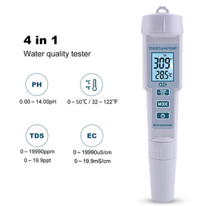 De Nieuwste Ultra-Lage Prijs 4 In 1 Waterkwaliteitstester Met Backlight <span class=keywords><strong>Ph</strong></span>/Tds/Ec/Temp Meter Voor Zwembaden, Drinkwater, Aquaria - Product Image 2