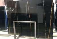 Dalles de marbre noir Sahara Noir polies pour revêtement mural intérieur, revêtement de sol, comptoir et décoration