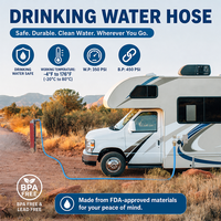 Tuyau d'eau chaude anti-torsion en laiton RMWH25, plage de température 4F-176F, pression 350 PSI pour utilisation en camping-car/roulotte/camping/marine