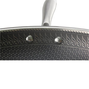 Poêle à frire double revêtement antiadhésif nid d'abeille 34 cm en acier inoxydable Ustensiles de cuisine - Product Image 4