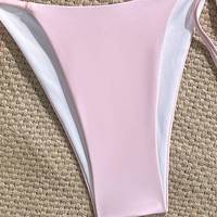 Op maat gemaakte roze bikiniset voor dames, sexy bikini met zeester- en pareldecoratie, halter badpak, strandkleding, badkleding, groothandel