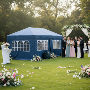 เต็นท์พับได้ Db Pop Up Canopy ขนาด 10x19.5 ฟุต สีฟ้า ปรับความสูงได้ มีผนังด้านข้าง พร้อมกระเป๋าล้อเลื่อน สำหรับงานแต่งงาน งานปาร์ตี้ และกิจกรรมกลางแจ้ง - Product Image 2