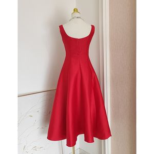 Abbigliamento donna Boutique all'ingrosso elegante estate nuovo vestito Sexy senza sella vita collo quadrato fascia da banchetto abito - Product Image 4