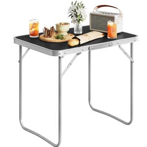 Table pliante portable pour pique-nique, plage, camping, extérieur, avec boîtier en fer et poignée effet bois inclus, emballage pour envoi postal - Product Image 4