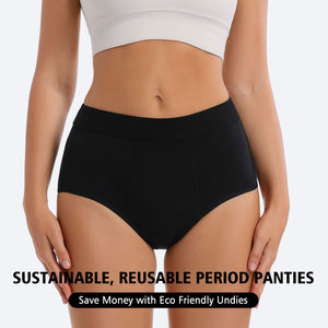 Culotte menstruelle écologique, solide, anti-fuite, antibactérienne, 4 couches, haute absorption, en coton respirant - Product Image 5