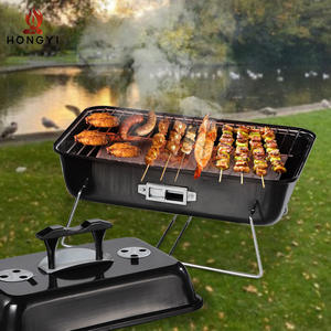 Barbecue portable carré Hongyi Bqr105 avec couvercle pour le camping en plein air, grillades au charbon de bois, rôtissage de viande - Product Image 1