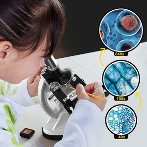Student Metal Microscope 1200X LED Light Kit Scientific Experiment Elementary School Optical Instrument - Product Image 4