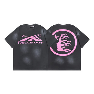 Nueva Camiseta de Moda Estilo Retro, Holgada, de Algodón Puro, Manga Corta, con Estampado de Estrellas <span class=keywords><strong>y</strong></span> Letras, para Hombre <span class=keywords><strong>y</strong></span> Mujer, NFC - Product Image 6