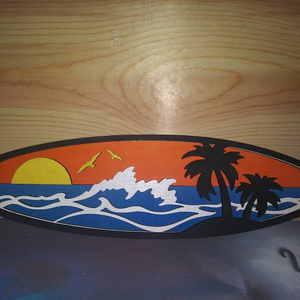 Panneau mural de <span class=keywords><strong>surf</strong></span> personnalisé multicouche 3D été planche de <span class=keywords><strong>surf</strong></span> en bois découpé au laser décoration personnalisée sur le thème tropical - Product Image 3
