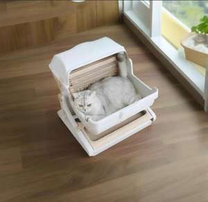 Wholesale Large Square Cat Litter <strong>Box</strong> Flip Lid Semi Automatic <strong>Pet</strong> Cat Toilet Cleaning <strong>Box</strong> - Product Image 1