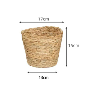 Ensemble de pots de fleurs en rotin vert faits à la main <span class=keywords><strong>panier</strong></span> à herbe de décoration de <span class=keywords><strong>table</strong></span> pour le stockage des plantes pour l'extérieur et l'intérieur - Product Image 5