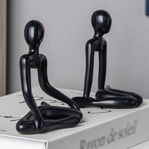 Nordique Simple abstrait Figure <span class=keywords><strong>Action</strong></span> décoration en plastique penseur bureau Art ornement pour salon étude bureau zone - Product Image 5