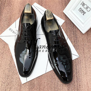 Chaussures en cuir pour hommes, cuir de vachette véritable de première qualité, finition brillante, assemblage en trois parties, tenue de cérémonie, chaussures de marié - Product Image 3