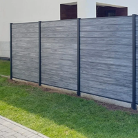 Panneaux de clôture de jardin en WPC, système de clôture composite à faible entretien pour cour, patio, villa, cour intérieure, imperméable, résistant aux UV