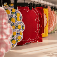 Serviettes de cocktail brodées sur mesure, 100% lin, bordure brodée à la main avec logo, serviettes pour dîner de mariage