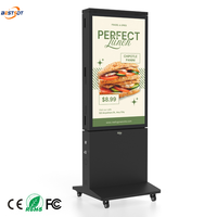 Affichage numérique double face extérieur étanche IP66, haute luminosité 1800 nits, alimenté par batterie, lecteur publicitaire LCD portable
