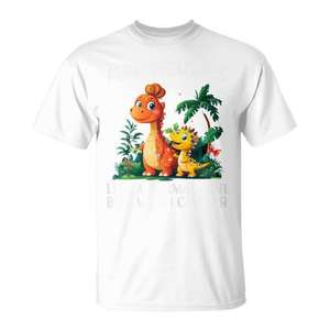 T-shirt familial assorti Auntiesaurus Dinosaur pour adultes, unisexe, col rond, manches courtes, design imprimé numérique - Product Image 1