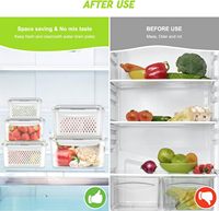 Récipients de stockage de fruits alimentaires pour les organisateurs de garde-manger de réfrigérateur avec paniers de vidange Boîte de rangement de réfrigérateur avec couvercle hermétique