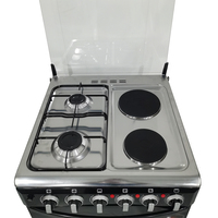 Cuisinière à gaz Xunda 60*60cm, 2 brûleurs et 2 plaques électriques, cuisinière à gaz et électrique avec four