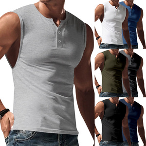 Débardeur de basket-ball pour hommes et jeunes, été 2023, en polyester tricoté respirant, grande taille, col rond, boutonné, <span class=keywords><strong>sans</strong></span> manches - Product Image 1