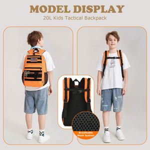 Mochila Escolar Ligera de 20L Estilo Táctico para Niños, de Mezclilla y Nailon, para Primaria y Jardín de Niños - Product Image 2
