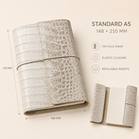Couverture de carnet A5 en cuir gaufré croco personnalisée style Himalaya, journal de luxe rechargeable, logo personnalisé, vente en gros, cadeau, cordon élastique