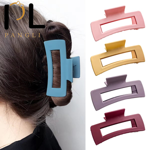 Pince à cheveux carrée creuse en PS, style rétro <span class=keywords><strong>sud</strong></span>-coréen, grande pince mate pour femme, tendance été - Product Image 1