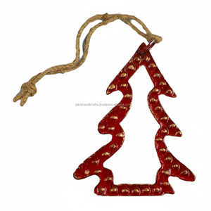Décoration d'intérieur vintage en métal massif Décoration de Noël Arbre suspendu peint Design de finition avec style vintage élégant - Product Image 1