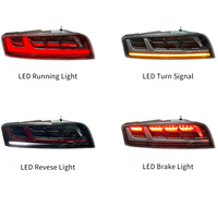 Nouvel ensemble de feux arrière à LED pour Audi R8 2007-2015 avec lentille rouge - Clignotants séquentiels, feux de freinage et feux de recul