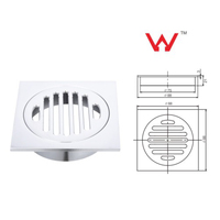 SANIPRO Watermark Siphon de vidange carré en laiton pour piscine, salle de bain et douche, avec couvercle amovible