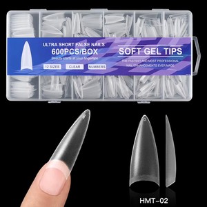 Nuevas Uñas Postizas, 600 Piezas/caja, Estilo Francés Almendrado, Finas, Mate, Ultrafinas, Resistentes a los Arañazos, Parches de Uñas Artificiales - Product Image 2