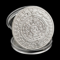 Pièces commémoratives en métal personnalisées, pièces commémoratives de style antique mexicain, monnaie étrangère, pièces plaquées argent Maya, souvenirs