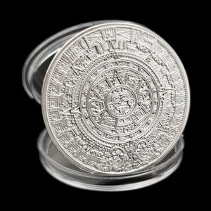 Pièces commémoratives en métal personnalisées, pièces commémoratives de style antique mexicain, monnaie étrangère, pièces plaquées argent <span class=keywords><strong>Maya</strong></span>, souvenirs - Product Image 2