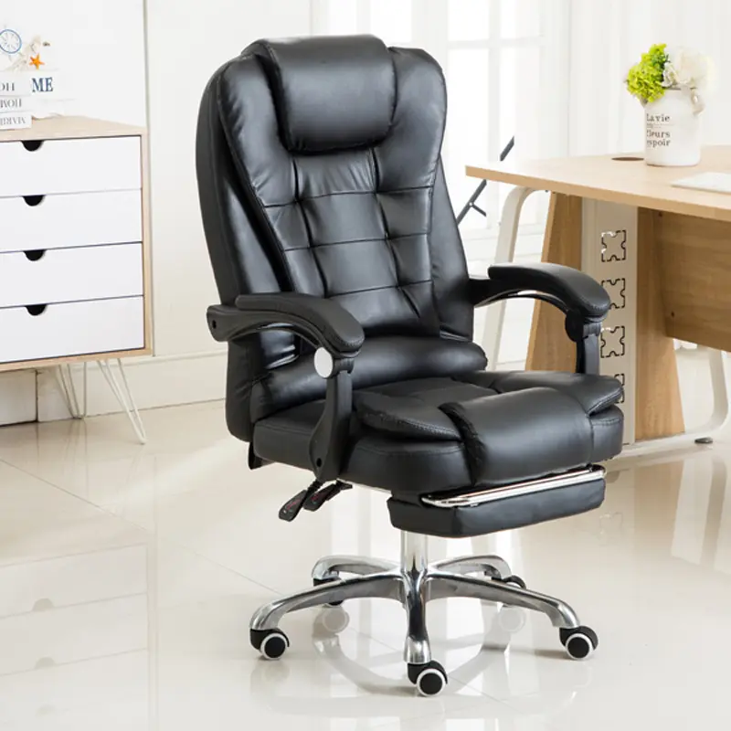 China manufacturer anji ceo boss recliner computer chair leather executive swivel massage office chair with footrest