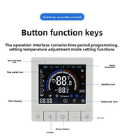 Thermostat intelligent programmable Android OLED Wi-Fi avec écran tactile, commande vocale, contrôle à distance par application, design coulissant, pour usage domestique