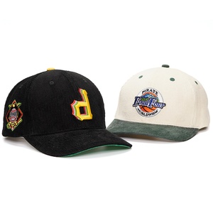 Gorras de Pana con 6 Paneles, Logotipo Bordado en 3D Personalizado, Gorras Estructuradas con Cierre a Presión - Product Image 1