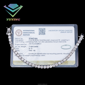 สร้อยข้อมือเพชรเลี้ยงในห้องปฏิบัติการ คุณภาพ VS1/VVS1 สี D ยอดเยี่ยม พร้อมใบรับรอง IGI น้ำหนัก 1/2/3 กะรัต รูปทรงลูกแพร์/เจ้าหญิง/มรกต ลดราคาสุดร้อนแรง - Product Image 1