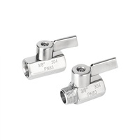 Vanne à boisseau sphérique miniature en acier inoxydable SS304 PN63 3/8" avec filetage mâle-femelle pour conduites d'eau, d'huile et de gaz – Approvisionnement direct usine