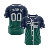 Jersey Baseball warna gradien kustom tebal penuh sublimasi cetak nomor nama dan Logo dipersonalisasi kaus Softball