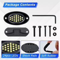 Luz LED Multicolor de 12V a Prueba de Agua, 24 LED 2835, para Chasis de Auto, SUV, ATV, UTV, Luz Ambiental, Nueva Condición, Pura para Carretera