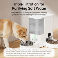 Distributeur d'eau et de nourriture intelligent tout-en-un 2-en-1 pour animaux de compagnie avec moniteur vidéo, capacité 4L/3L, alimentation automatique, construction en plastique pour chats