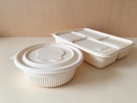Boîte à emporter rectangulaire 100 % compostable en pulpe écologique, anti-fuite, pour salades et repas à emporter – Direct Usine